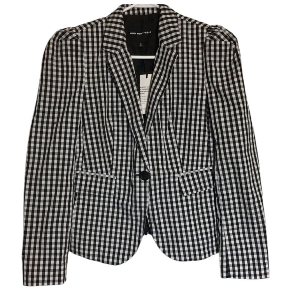 Who What Wear Women’s Blazer, Black Gingha…